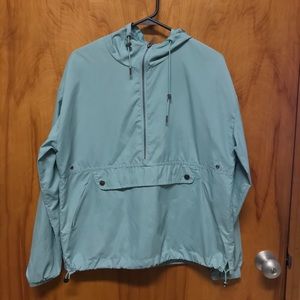 Mint green windbreaker, mid zip